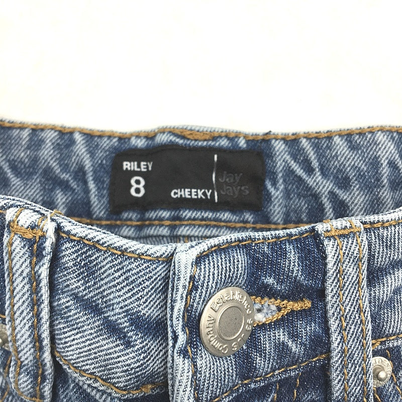 Jay Jays Riley High Rise Cheeky Ripped Mid Indigo Shorts Ladies Size AU 8 NEW