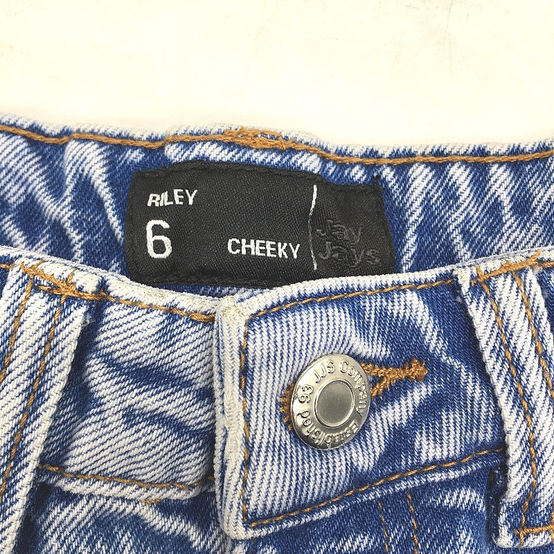 Jay Jays Riley High Rise Cheeky Ripped Mid Indigo Shorts Ladies Size AU 6 NEW