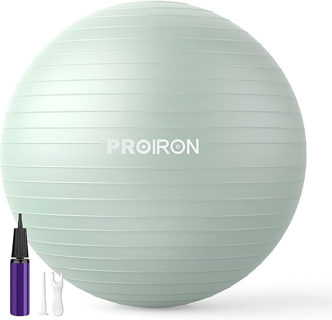 Pro Iron 55CM Yoga Pilates Exercise Ball Anti Burst Supports 500KG No Slip NEW