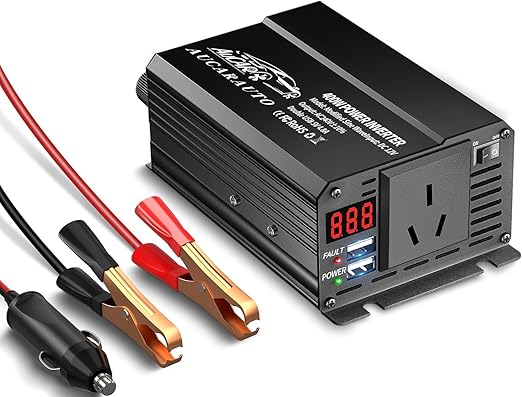 AUCARAUTO 400W Power Inverter 12V DC 240V AC With Input Voltage Display NEW