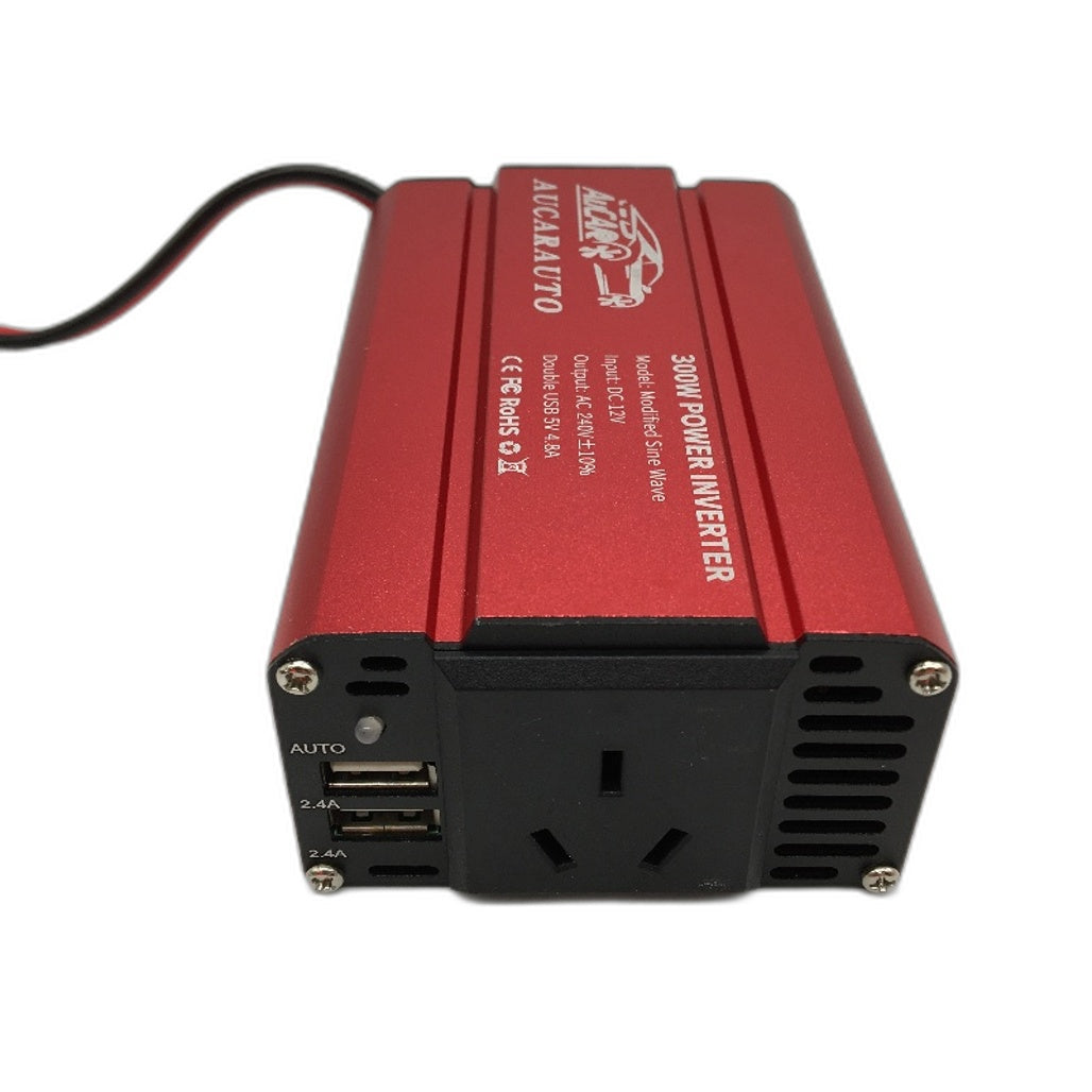 AUCARAUTO 300W Power Inverter 12V DC 240V AC With USB USB C Car Plug Adaptor