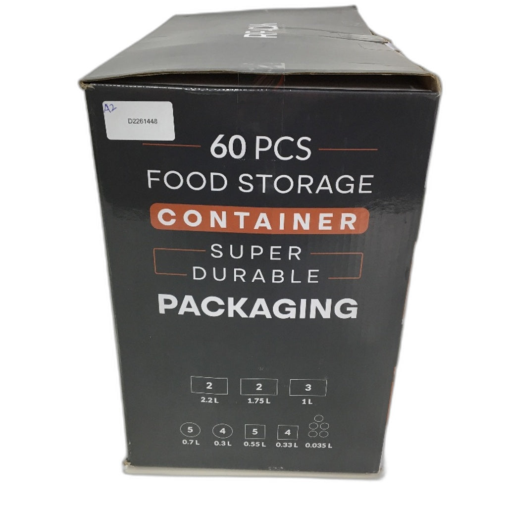 RFAQK 60PCS Reusable BPA Free Plastic Meal Prep Food Storage Containers NEW