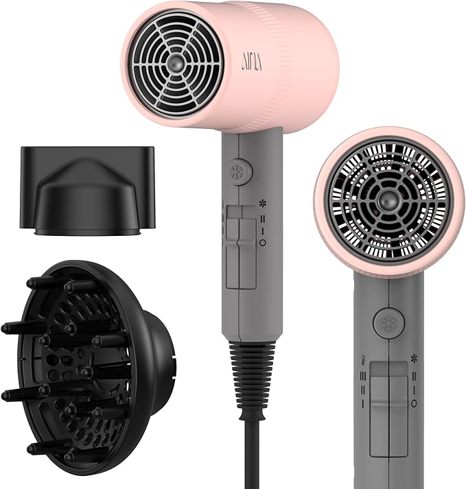 AINA Hair Blow Dryer Diffuser Ceramic Coating Adjustable Temperature Speed NEW
