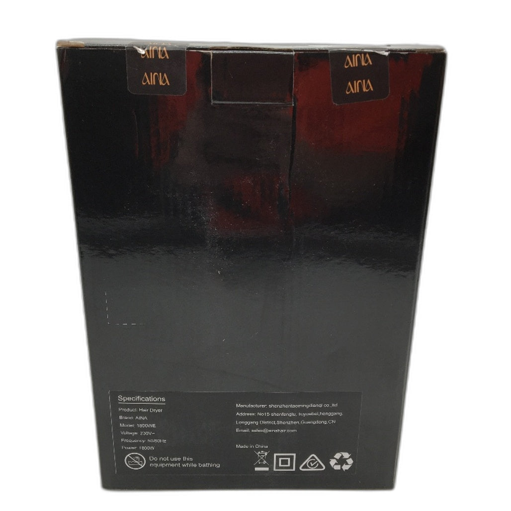 AINA Hair Blow Dryer Diffuser Ceramic Coating Adjustable Temperature Speed NEW