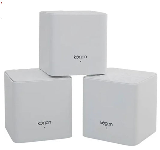 Kogan WiFi AC1200 Whole Home Mesh Node 3 Pack WiFi 5 Ethernet Wall Mount NEW
