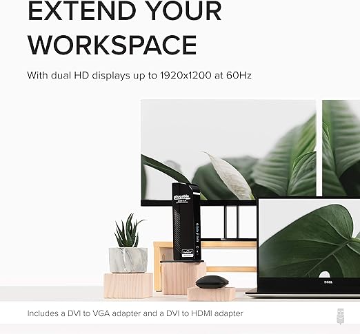 Plugable USB 3 0 USB C Dual Monitor Docking Station HDMI Gigabit Ethernet NEW