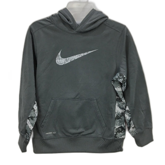 Nike Therma Fit Grey Fleece Lined Hoodie Hooded Jumper With Pocket Womens Size L