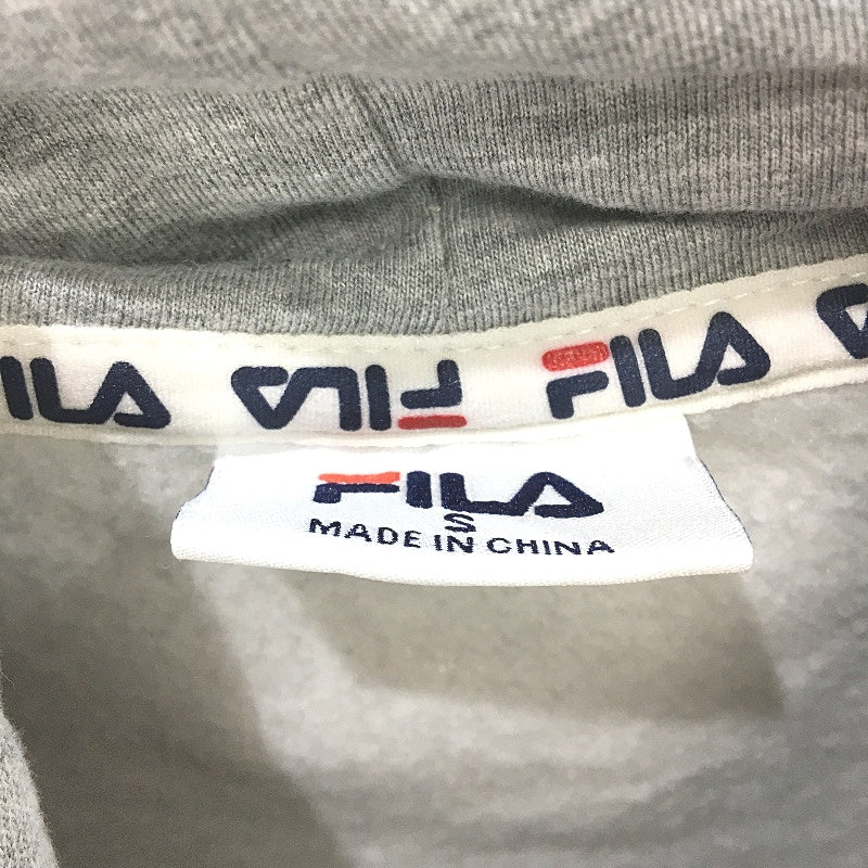FILA Grey Fleece Lined Hooded Jumper Hoodie With Front Pockets Unisex Size S