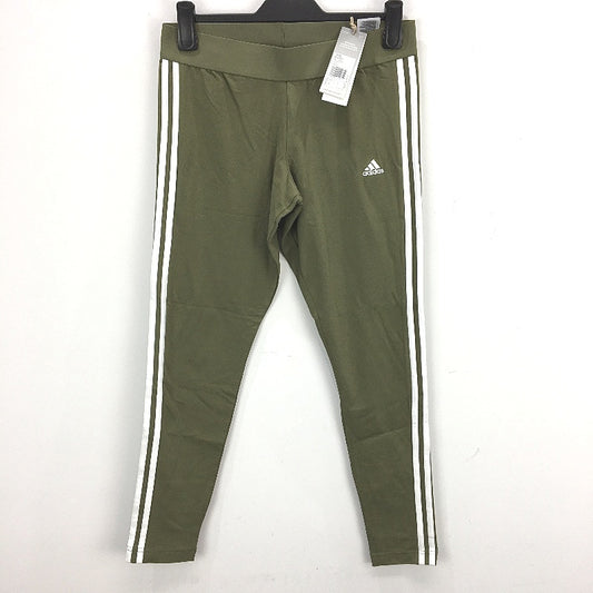 Adidas Loungewear Essentials 3 Stripes Olive Green Leggings Ladies Sz Large NEW