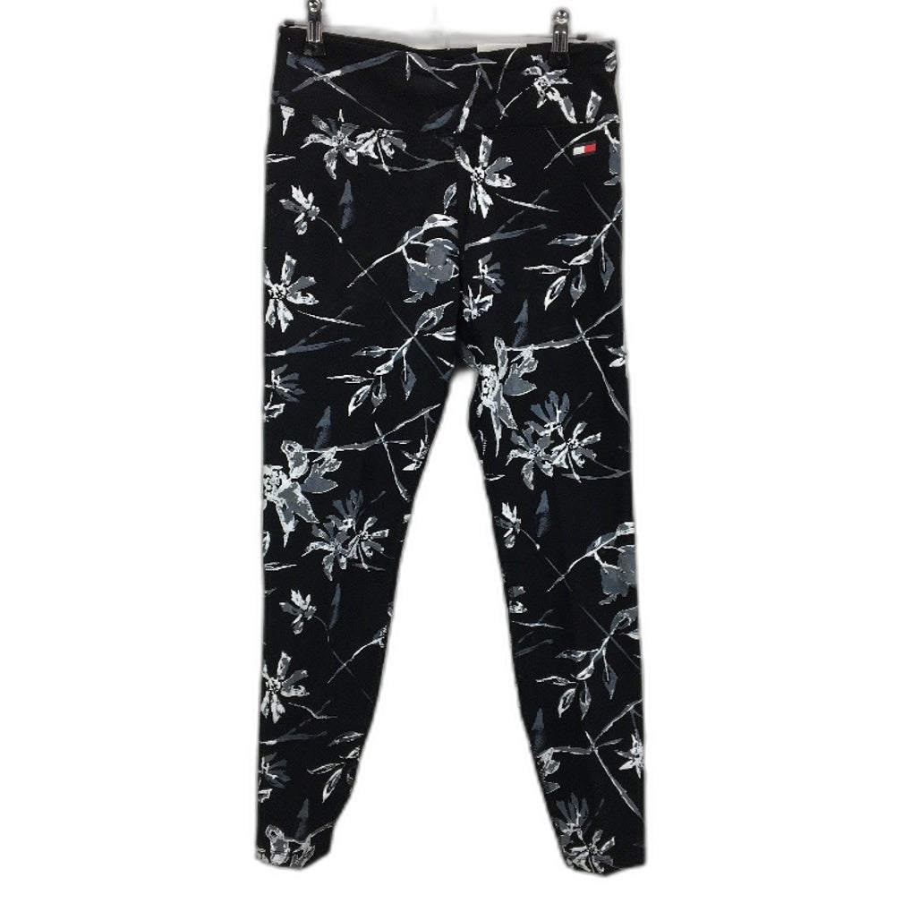 Tommy Hilfiger High Rise Floral Printed Black Grey Leggings Ladies Sz Medium NEW