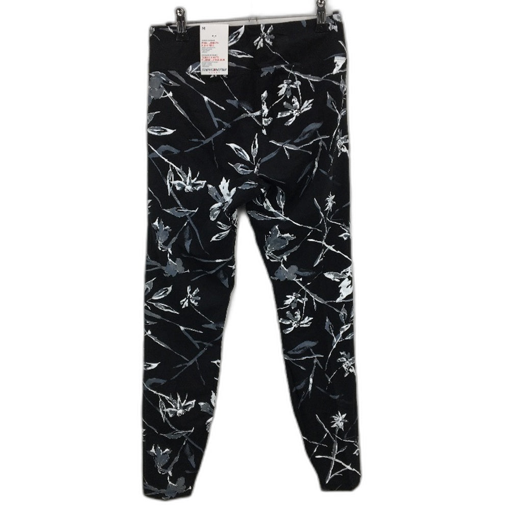 Tommy Hilfiger High Rise Floral Printed Black Grey Leggings Ladies Sz Medium NEW