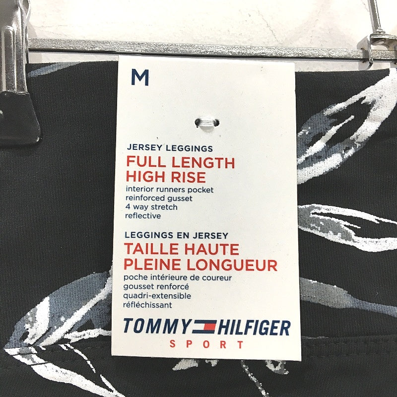 Tommy Hilfiger High Rise Floral Printed Black Grey Leggings Ladies Sz Medium NEW