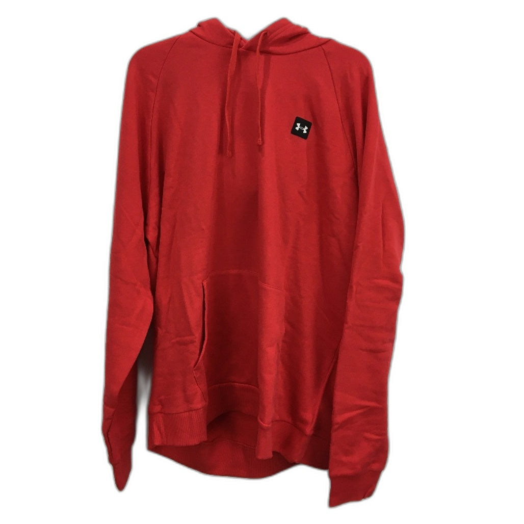 Under Armour Rival Fleece Pullover Loose Fit Red Hoodie Mens Size 2XL NEW