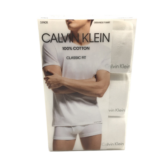 Calvin Klein 3pk 100% Cotton Classic Fit Crew Neck T-Shirts Mens Size Large NEW