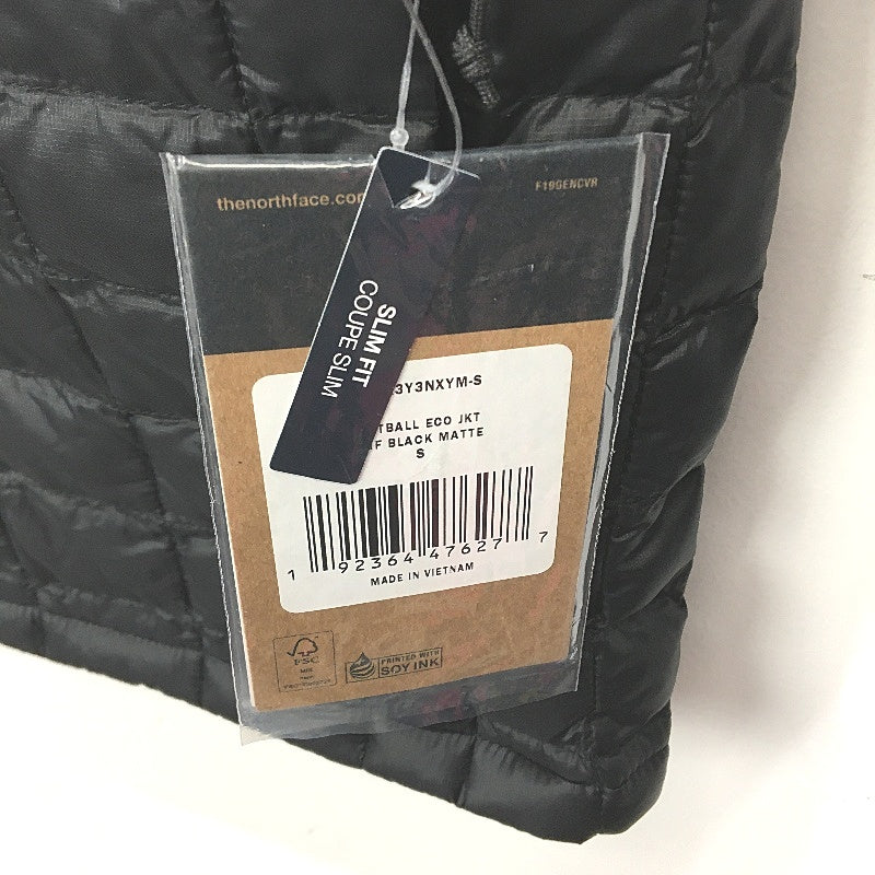 The North Face ThermoBall Eco Black Matte Windbreaker Jacket Mens Size Small NEW