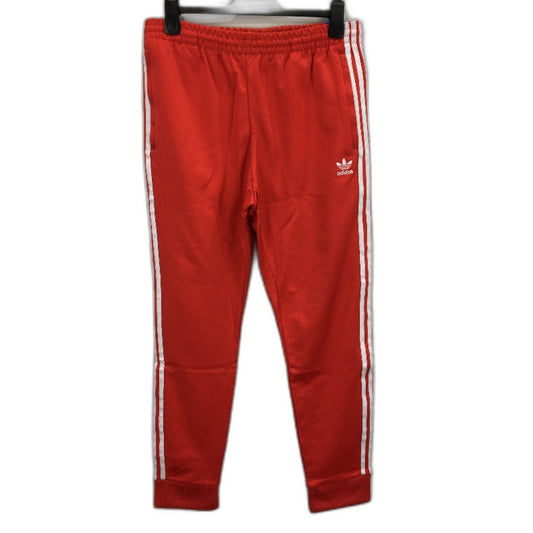 Adidas Side Stripe Slim Fit Tapered Leg Full Red Trackpants Size Large NEW