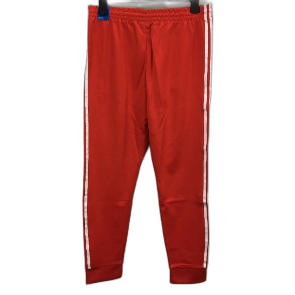 Adidas Side Stripe Slim Fit Tapered Leg Full Red Trackpants Size Large NEW
