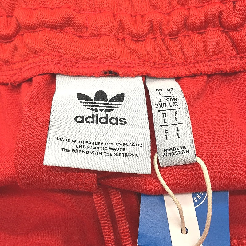 Adidas Side Stripe Slim Fit Tapered Leg Full Red Trackpants Size Large NEW