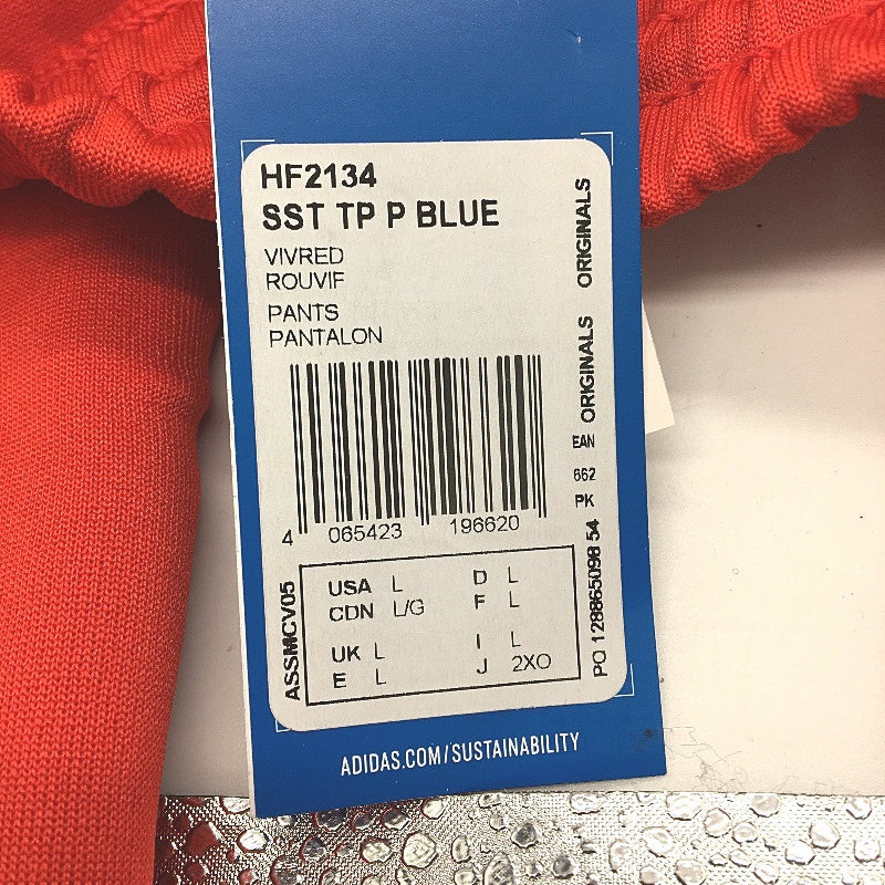 Adidas Side Stripe Slim Fit Tapered Leg Full Red Trackpants Size Large NEW