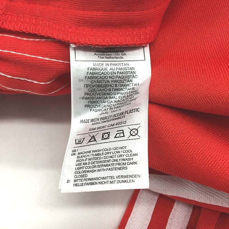 Adidas Side Stripe Slim Fit Tapered Leg Full Red Trackpants Size Large NEW