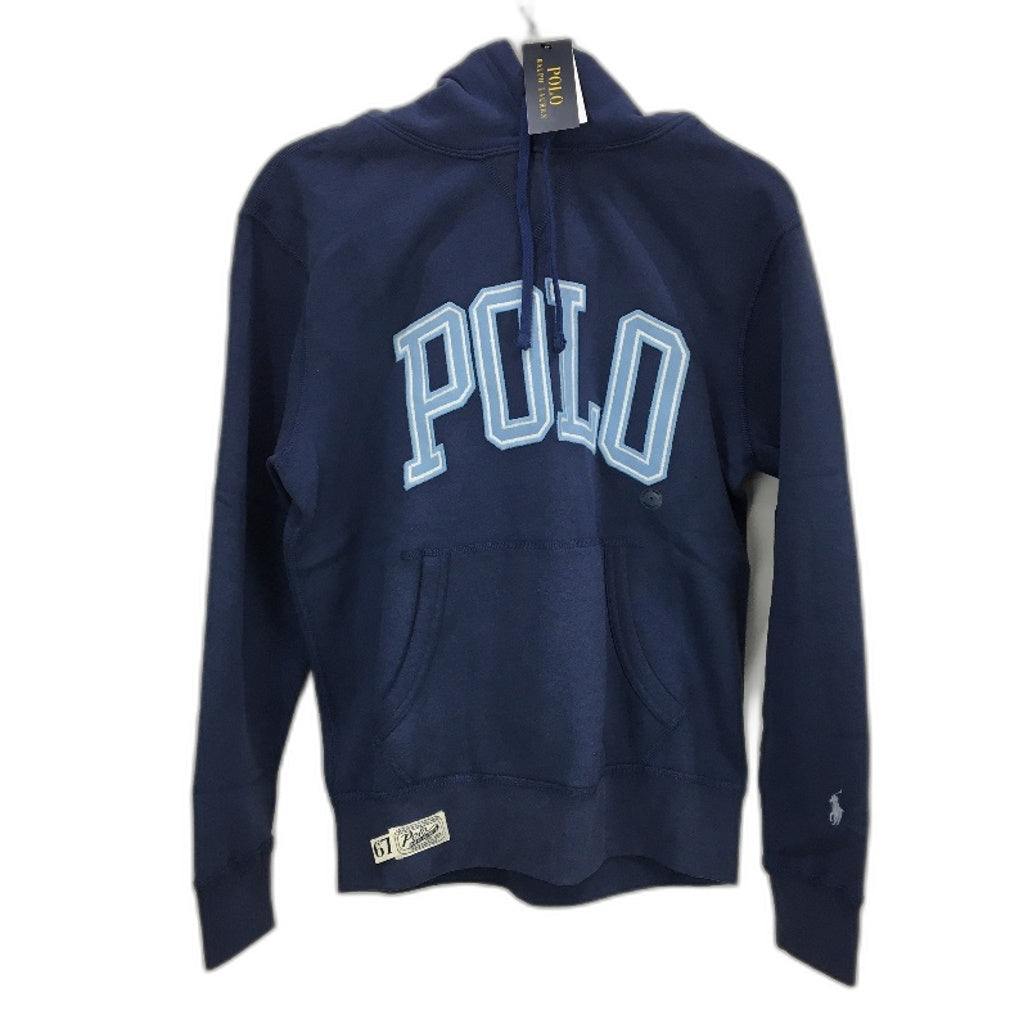 Ralph Lauren Polo Embroidered Logo Blue Pullover Hoodie Mens Size Small NEW
