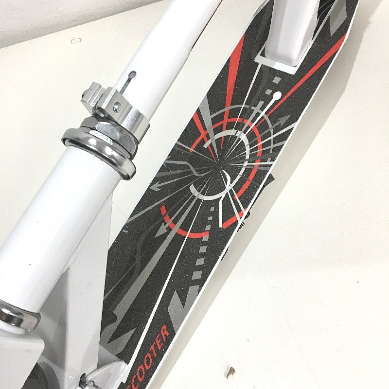 Monvelo White Adjustable Foldable Dual Large Wheels Scooter Ages 7+ DEMO