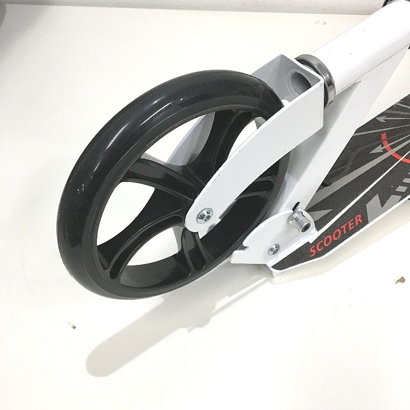 Monvelo White Adjustable Foldable Dual Large Wheels Scooter Ages 7+ DEMO