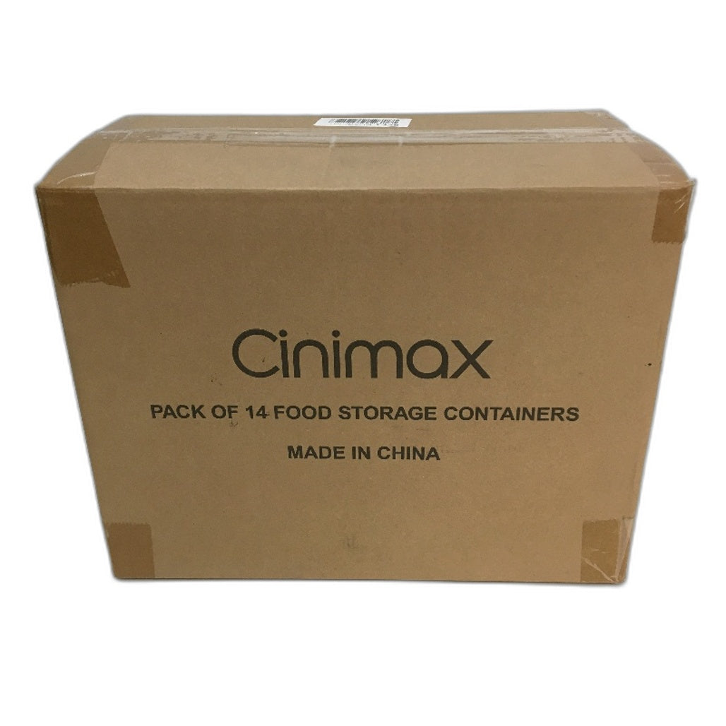 Cinimax 14 Pack Flip Lock White Lids Plastic Food Storage Containers NEW