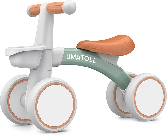 Umatoll Grey White Baby Balance 4 Wheel Bike Max 25kg for Ages 1+ NEW