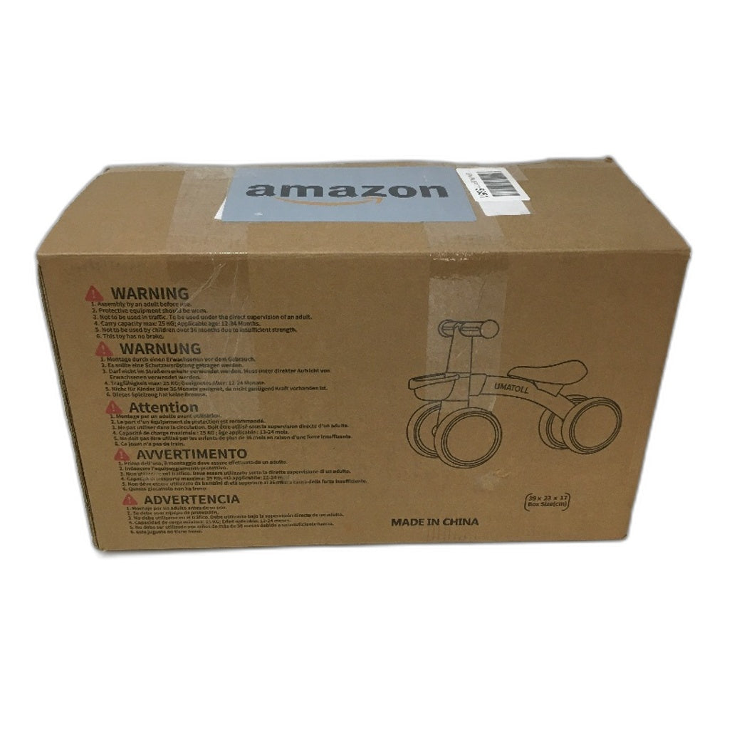 Umatoll Grey White Baby Balance 4 Wheel Bike Max 25kg for Ages 1+ NEW