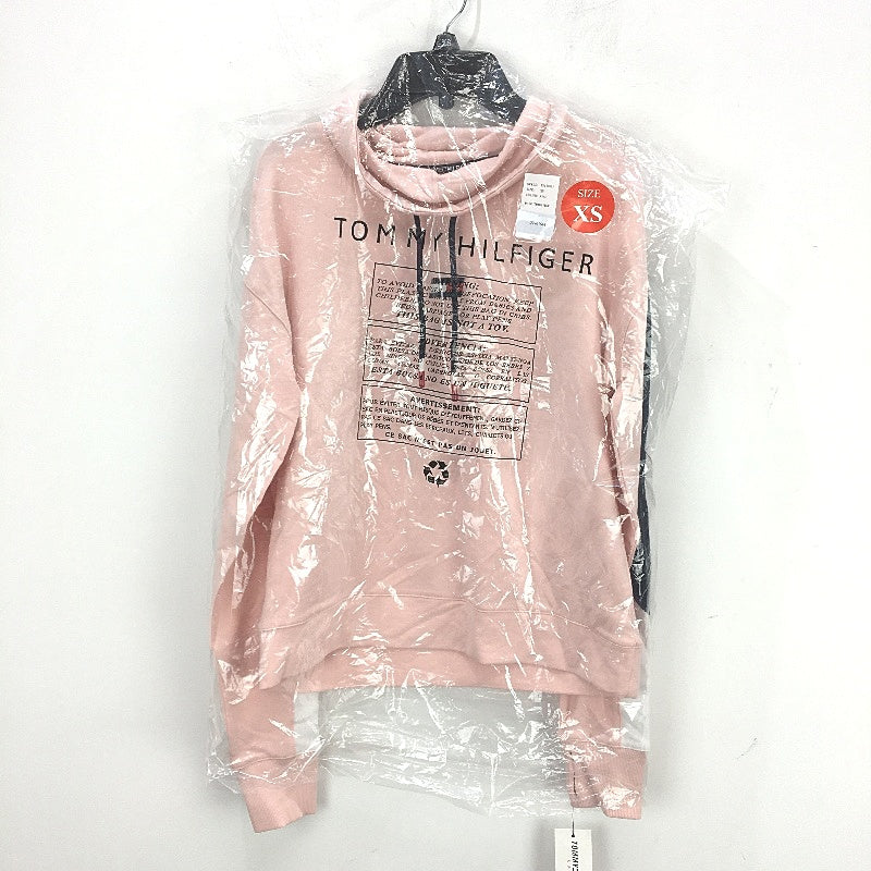 Tommy Hilfiger Sport Pink Cowl Neck Cotton Training Sweater Ladies Size XS NEW