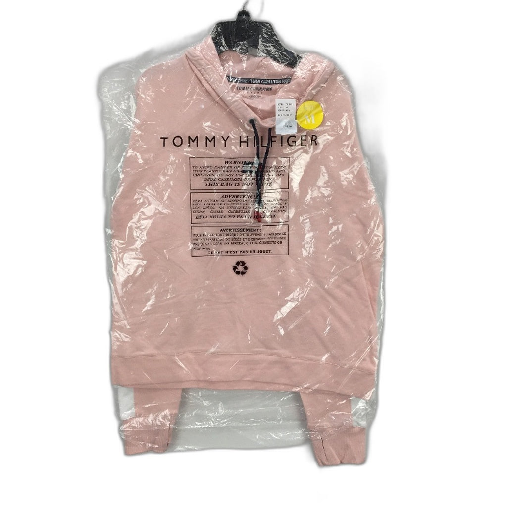 Tommy Hilfiger Sport Pink Cowl Neck Cotton Training Sweater Ladies Sz Medium NEW