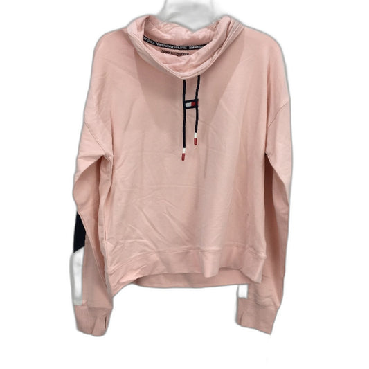 Tommy Hilfiger Sport Pink Cowl Neck Cotton Training Sweater Ladies Sz Large NEW