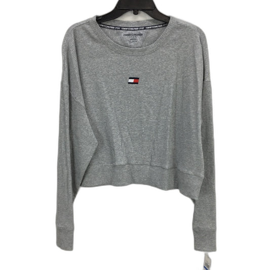 Tommy Hilfiger Sport Ribbed Grey Marle Boxy Sweatshirt Ladies Size XL NEW