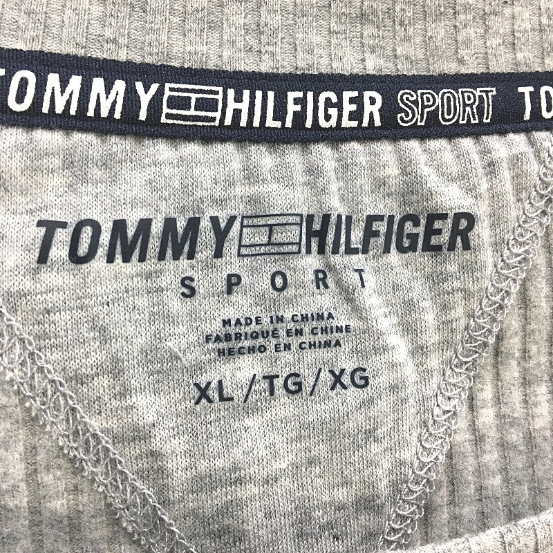 Tommy Hilfiger Sport Ribbed Grey Marle Boxy Sweatshirt Ladies Size XL NEW