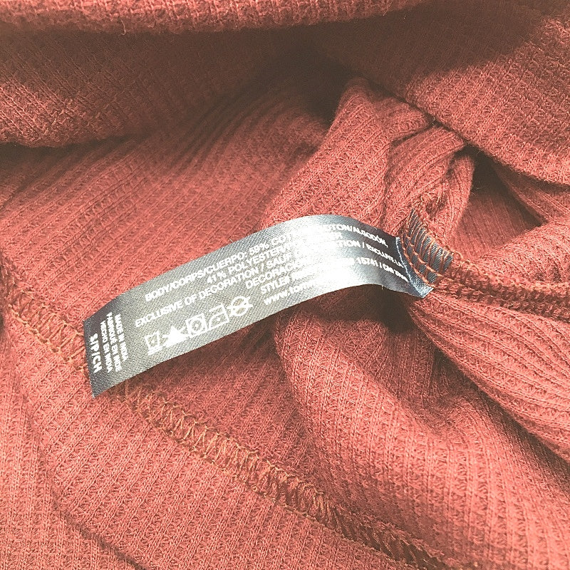 Tommy Hilfiger 2 Piece Solid Burgundy Waffle Pyjama Set Ladies Size Small NEW