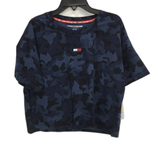 Tommy Hilfiger Navy Camo Short Sleeve Cropped T-Shirt Ladies Size Small NEW