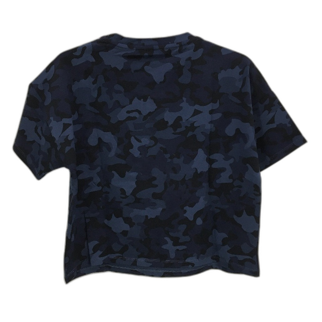Tommy Hilfiger Navy Camo Short Sleeve Cropped T-Shirt Ladies Size XS NEW