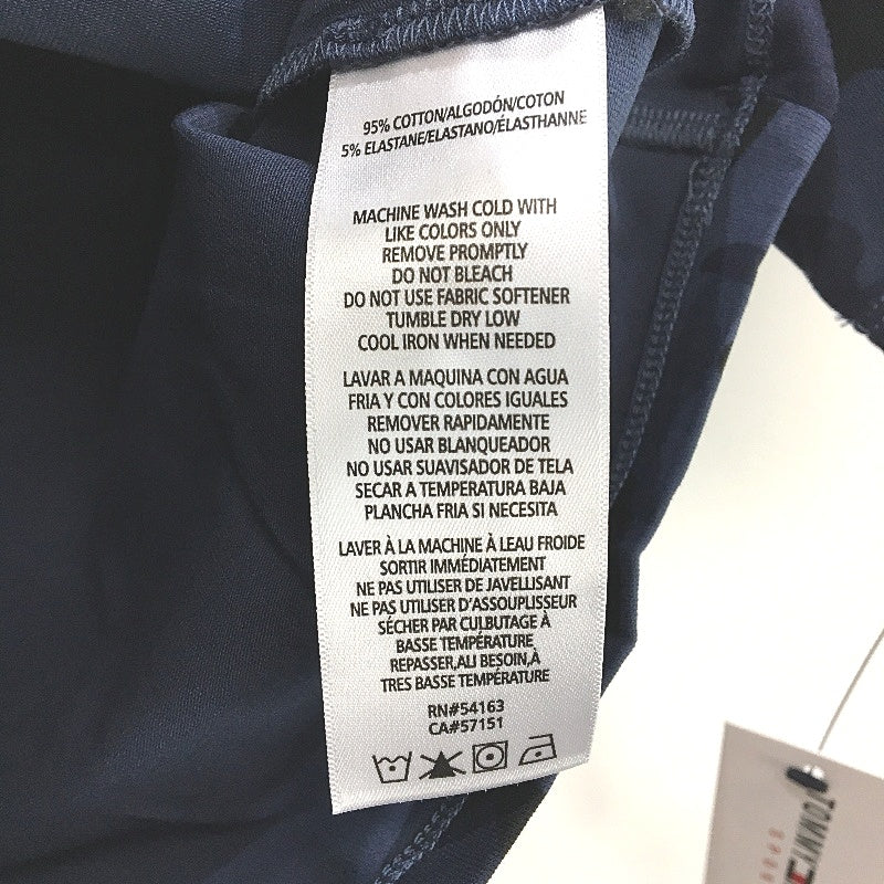 Tommy Hilfiger Navy Camo Short Sleeve Cropped T-Shirt Ladies Size XS NEW