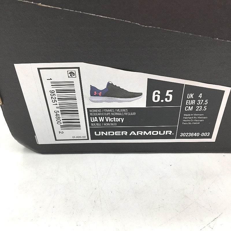 Under Armour Black Blue UA W Victory Cloudfoam Sneakers Ladies US6.5 EU 37.5 NEW