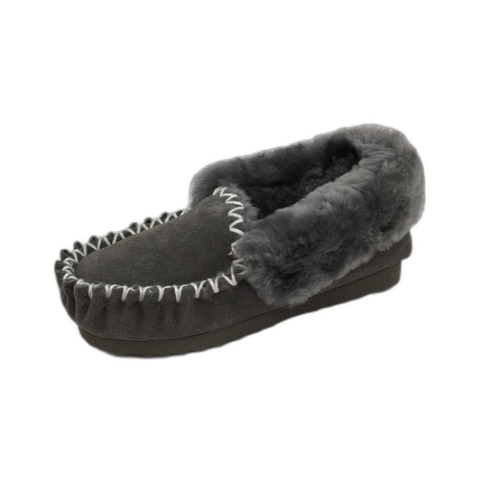 UGG Outback Australian Sheepskin Grey Moccasins Unisex Size EU 37 M5 L6 NEW