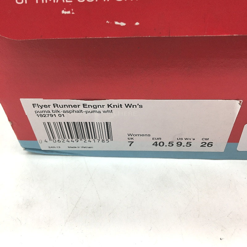 Puma Black Asphalt Flyer Runner Engnr Knit Sneakers Ladies US 9.5 EU 40.5 NEW