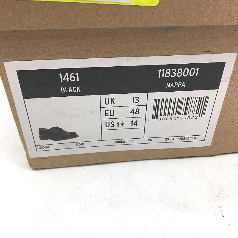 Dr Martins Nappa Standard Fit Black 3 Eye Shoe Mens Size US14 UK13 EU 48 NEW