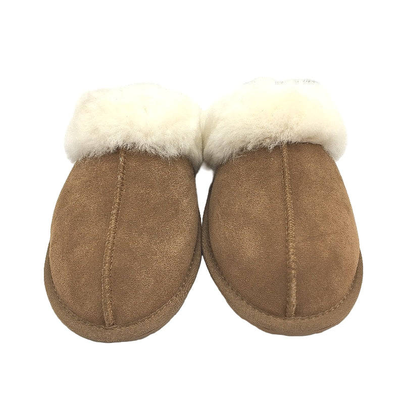 UGG Outback Sheepskin Chestnut Tan Scuff Slippers Size Mens 11 Ladies 12 NEW