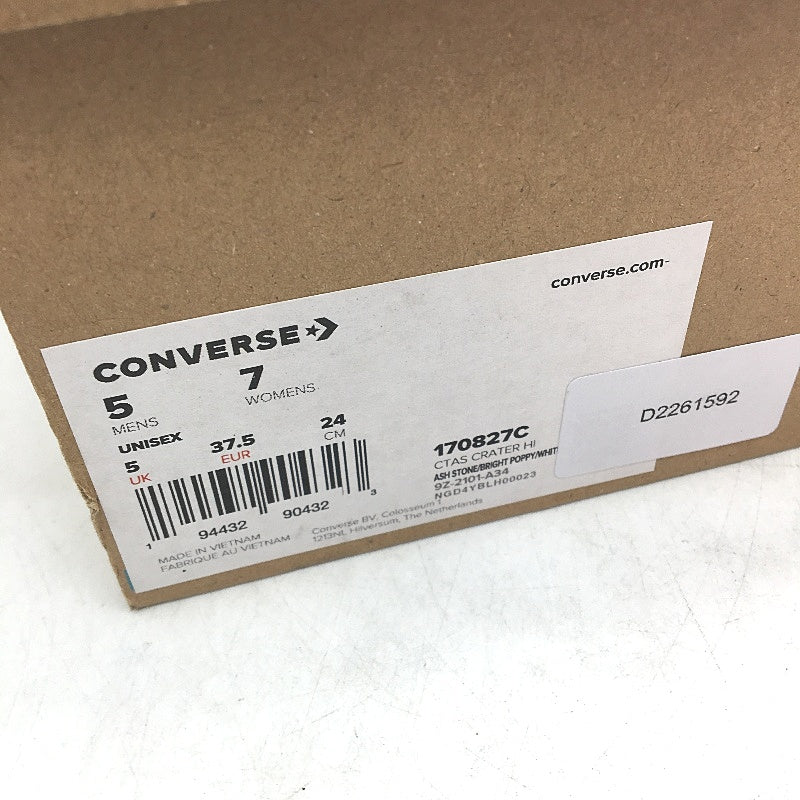 Converse Grey Speckled Sole All Star CTAS Crater Hi Top Sneakers Size M5 L7 NEW