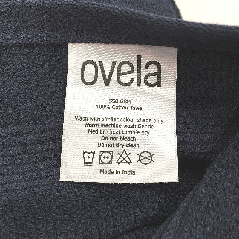 Ovela Air Rich Plush Luxury 550GSM 100% Cotton Navy Blue 7Pce Bath Towel Set NEW
