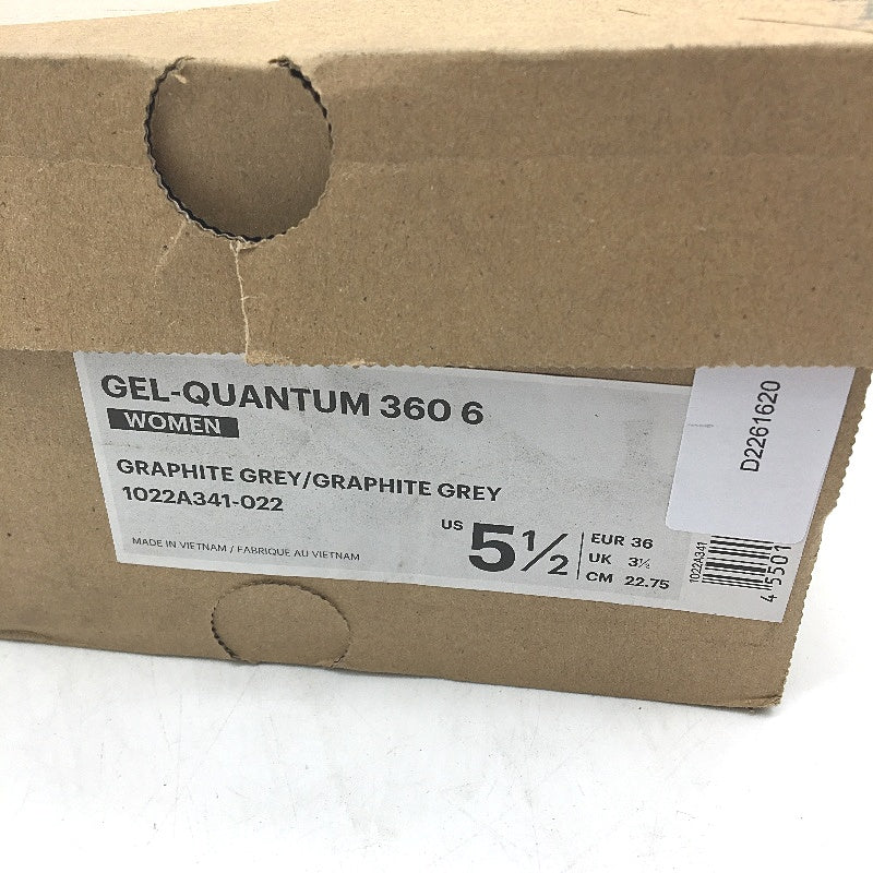 Asics Gel-Quantum 360 6 Black Graphite Grey Sneakers Ladies US 5.5 EU 36 NEW