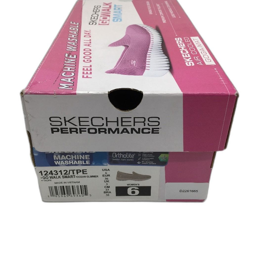 Skechers Ortholite Silver Flek Go Walk Smart Slip On Shoes Ladies US6 EUR 36 NEW