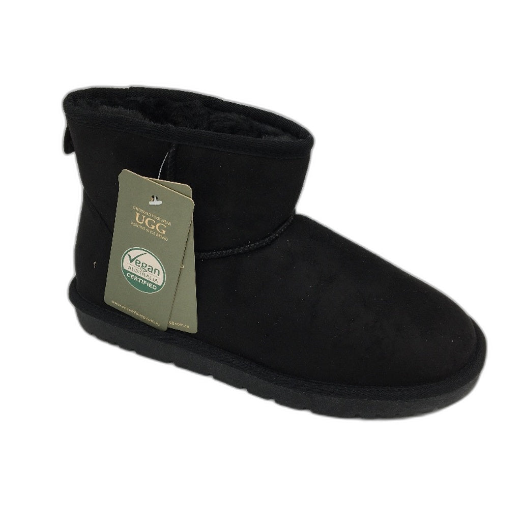 OnceWild UGG Vegan Faux Wool Short Black Mini Boots Unisex M5 L7 EU38 NEW