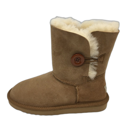 UGG Outback Australian Sheepskin Chestnut Short Button Boot Unisex M5 L6 NEW
